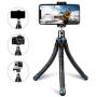 UBeesize Flexible Cell Phone Tripod, Mini Travel Tripod Stand with Wireless Remote Shutter, Universal Adapter Compatible with iPhone, Android, GoPro, DSLR, Action Camera. (Blue)