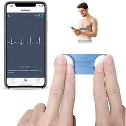 Wellue Heart Monitor, Wearable Chest Strap Bluetooth Heart Health Tracker w Free App for iOS & Android Phone, Portable Handheld 30s - 15mins Recording Heart Monitoring Device for Fitness Use