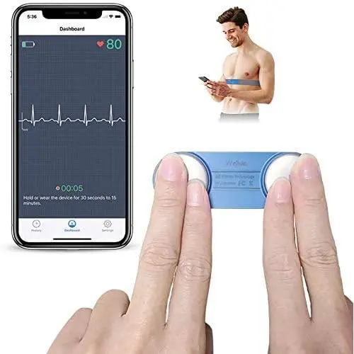 Wellue Heart Monitor, Wearable Chest Strap Bluetooth Heart Health Tracker w Free App for iOS & Android Phone, Portable Handheld 30s - 15mins Recording Heart Monitoring Device for Fitness Use Wellue Heart Monitor, Wearable Chest Strap Bluetooth Heart Health Tracker w Free App for iOS & Android Phone, Portable Handheld 30s - 15mins Recording Heart Monitoring Device for Fitness Use