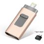USB Flash Drive 128G, USB Memory Stick 128GB Jump Drive Thumb Drive 3.0 Flash Drive Compatible for iPhone/iPad/PC/Android Password/Touch ID Protected Flash Drive for iOS/iPhone (128G Gold)
