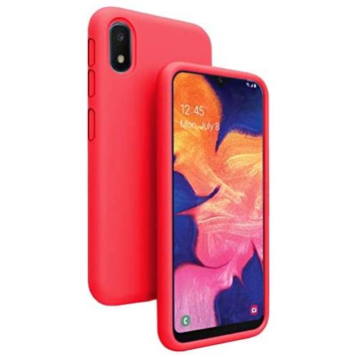 Vinve Liquid Silicone Case for Samsung Galaxy A10e, Gel Rubber Full Body Protection Shockproof Cover Slim Fit Case Drop Protection Case (Red)