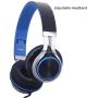 Headphones, FOSTO FT58 Stereo Foldable Headset Strong Low Bass Headphones with Microphone for iPhone, All Android Smartphones, PC, Laptop, Mp3/mp4, Tablet Earphones(Blue)