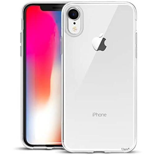 Unov Case Clear with Design Slim Protective Soft TPU Bumper Embossed Pattern [Support Wireless Charging] Cover for iPhone XR 6.1 Inch(Crystal Clear)