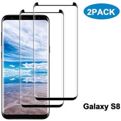 Galaxy S8 Screen Protector [2-Pack], Tempered Glass Screen Protector [Case-Friendly][No Bubbles][Easy to Install][Anti Fingerprint][Full Coverage] Screen Protector Compatible Samsung Galaxy S8