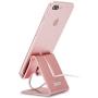 Cell Phone Stand, ZTON Aluminum Metal Tablet Stand, Mobile Phone Holder for iPhone iPad Samsung for Desk Table Bedroom Kitchen (Rose Gold)