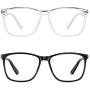 Blue Light Blocking Glasses Women/Men, PengSer Fashion Lightweight Frame Computer Eye Glasses Anti Eyestrain & UV Glare for Gaming & Reading, 2-Pack (Black & Clear)