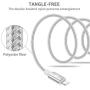 [2020 Upgraded] UNBREAKcable iPhone Charger Cable 6.6ft - [C89 Apple MFI Certified] Nylon Braided USB Fast Charging Cord Lightning Cable for iPhone 11 Pro Xs Max XR X 8 7 6s 6 SE iPad iPod - Silver