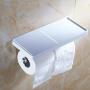 Beelee Toilet Paper Holder with Shelf - White Double Paper Holder, Bathroom Cell Mobile Phone Holder Shelf, Wall Mounted Design Best for Bathroom BA8801