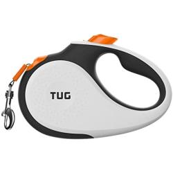 TUG 360° Tangle-Free, Heavy Duty Retractable Dog Leash with Anti-Slip Handle; 16 ft Strong Nylon Tape/Ribbon; One-Handed Brake, Pause, Lock