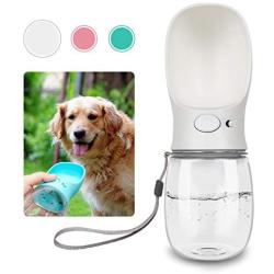 QQPETS Dog Water Bottle for Walking, Dispenser Pet Portable Dogs Cats 12OZ Travel Drink Bottle Bowls BPA Freee,Leak Proof,Food Grade Plastic