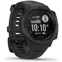 Garmin Instinct, Rugged Outdoor Watch with GPS, Features GLONASS and Galileo, Heart Rate Monitoring and 3-Axis Compass, Graphite