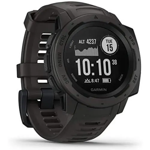 Garmin Instinct, Rugged Outdoor Watch with GPS, Features GLONASS and Galileo, Heart Rate Monitoring and 3-Axis Compass, Graphite Garmin Instinct, Rugged Outdoor Watch with GPS, Features GLONASS and Galileo, Heart Rate Monitoring and 3-Axis Compass, Graphite