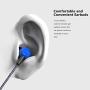Earphones Earbuds, OARIE Headphones with Mic Stereo HiFi Earphones for iOS Android 3.5mm Jack(Dark Blue)