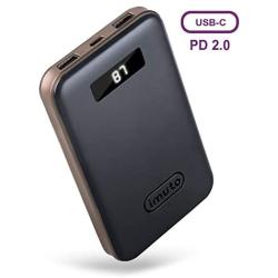 imuto 10000mah 18W PD QC 3.0 Portable Charger Power Bank USB C with LCD Display External Battery Charger Fast Charge for iPhone11 Pro XR Max 8 Plus, Samsung Note S9, Nintendo Switch, iPad Pro