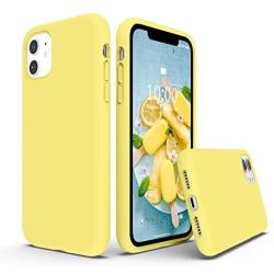 SURPHY Silicone Case Compatible with iPhone 11 Case 6.1 inch, Liquid Silicone Full Body Thickening Design Phone Case (with Microfiber Lining) for iPhone 11 6.1 2019, Yellow