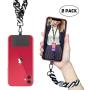 Universal Phone Lanyard Neck Wrist Straps with Durable Nylon Patch Compatible for iPhone Samsung Galaxy Huawei Series and Most Smartphone (Black)