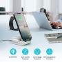 Wireless Charger Stand 3 in 1 Wireless Charging Station for Apple Watch 5/4/3/2/1 Airpods 2/ Pro Premium Qi-Certified Fast Cordless Charger for iPhone 11/Xs/X Max/XR/X/8/8Plus/Samsung S9/Note9-White