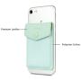 FRIFUN Cell Phone Wallet Ultra-Slim Self Adhesive Credit Card Holder Stick on Wallet Cell Phone Leather Wallet for Smartphones Covers Credit Cards and Cash (Black + Mint) 2 Packs