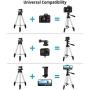 Phone Tripod,LINKCOOL 42" Aluminum Lightweight Portable Camera Tripod for iPhone/Samsung/Smartphone/Action Camera/DSLR Camera with Phone Holder & Wireless Bluetooth Control Remote - Silver