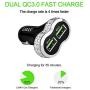 USB C Car Charger, Dual QC 3.0 Fast Car Charger Adapter with 3.3ft Fast Charging Cable Compatible for iPhone, Samsung, LG, iPad, 6A 48W and More.(2 Charger + 2 Cable)