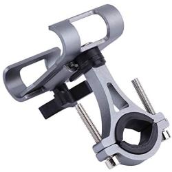 Enrilior Bicycle Aluminium Alloy Mobile Phone Holder Bracket Bike Cycling Accessory(Silver)