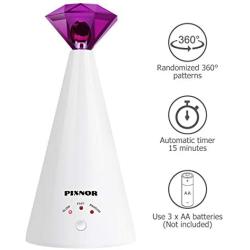 PIXNOR Cat Toy Pet Laser Pointer for Cats Automatic Rotating Catch Training, Adjustable 3 Speeds, Automatic Rest Period, Pretty Diamond Shape, Battery Powered