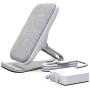 RAIGEN Wireless Charging Stand + Fast Charge AC Adapter Modern Fabric Canvas Design 7.5W for iPhone Xs MAX XR X 8 Plus, 10W for Samsung Galaxy S10 S9 S8 S7 Note 9/8 (Light Grey)