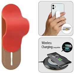 MOMOSTICK_MULTI BAND: Phone Grip/Stand/Holder | Phone Accessories | Phone Handle | Phone Strap | Finger Grip for All Smartphones, I Matte - Orange