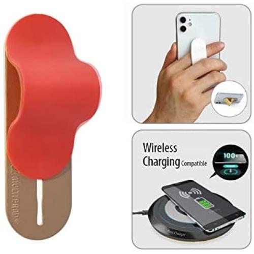 MOMOSTICK_MULTI BAND: Phone Grip/Stand/Holder | Phone Accessories | Phone Handle | Phone Strap | Finger Grip for All Smartphones, I Matte - Orange