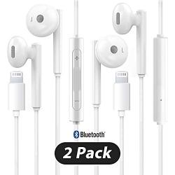 Wired Earbuds with Microphone and Volume Control [2 Pack], in Ear Earphones Noise Cancelling Headphones for Phone 7/7 Plus/8/8 Plus/X/XS/XR/11/11 Pro/SE