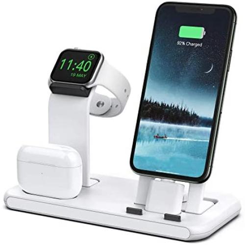 Conido 3 in 1 Charging Station for Apple Products, Stand for Apple Watch Series 5/4/3/2/1, AirPods Pro/2/1 Charging Dock, Charger Station for iPhone SE New/11Pro Max/XS Max/XR/8 Plus/7 Plus/6S Plus