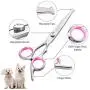 WizPower Dog Grooming Scissors Kit with Safety Round Tip, Heavy Duty 6CR Stainless Steel Pet Grooming Trimmer Kit -Thinning, Straight, Curved Shears Comb for Long Short Hair for Cat Pets