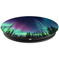 Northern Lights Aurora Borealis Green Purple Phone Stand PopSockets Grip and Stand for Phones and Tablets