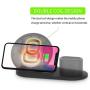 Wireless Charger Stand,3 in 1 Wireless Charging Station Dock with USB for Apple Watch iWatch, Airpods,iPhone 11 11 Pro X Xs XR Max 8 Plus 8,Samsung Galaxy S9 S8 (Black)