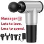 Massage Gun Deep Tissue Rechargeable Portable Handheld Neck Back Shoulder Body Massager for Pain Relief Electric Massager for Athelts Sports Drill with 4 Massage Head