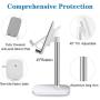 Cell Phone Stand,Adjustable Cell Phone Stand Holder and Desktop Stand Compatible for All Android All iPhone Samsung Phone Tablet Smartphone Stand Convenient Charging (White)
