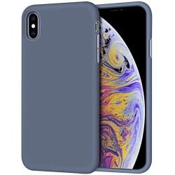 iPhone Xs Max Case, Anuck Soft Silicone Gel Rubber Bumper Case Anti-Scratch Microfiber Lining Hard Shell Shockproof Full-Body Protective Case Cover for Apple iPhone Xs Max 6.5" 2018 - Blue Gray