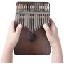 17 Keys Kalimba Thumb Piano with Study Instruction and Tune Hammer, Portable Mbira Sanza Okoume Wood Body, Gift for Kids Adult Beginners Professional