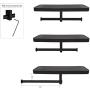 GZILA Double Toilet Paper Holder, Wall Mounted Roll Bathroom Mobile Phone Tissue Holder with Shelf Large Stuff Storage Rack, Non-Slip Matte Black