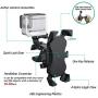 Bike Phone Mount, Adjustable Motorcycle Bicycle Phone Mount Bike Phone Holder, Compatible with Gopro Cameras, 360° Rotation Cradle Clamp for Any Smartphones GPS Other Devices Between 4 and 6.5 inches