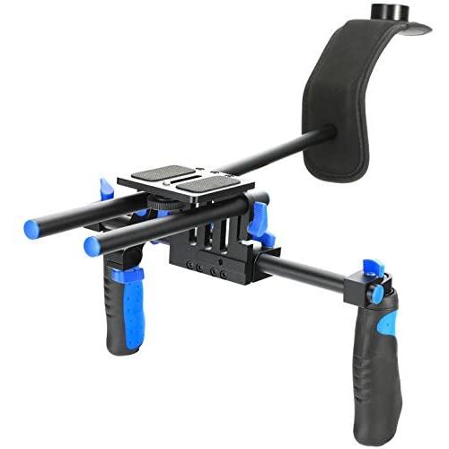 MARSRE DSLR Shoulder Rig Film Making System Camera Shoulder Mount with Camera/Camcorder Mount Slider for All DSLR Video Cameras and DV Camcorders