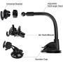 LEWOTE Universal Car Phone Mount[Dashboard/Windshield/Air Vent Cell Phone Holder 3in1][Strong Suction Cup][Gift 2Pcs Collapsible Grip]