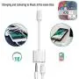 Headphone Adapter for iPhone Dongle 2 in 1 Earphone 3.5mm Jack Aux Cord Audio Car Charger for iPhone 11Pro/7/7 Plus/8/8 Plus/X/Xs Splitter Audio Connector Accessory Cable Support All iOS System