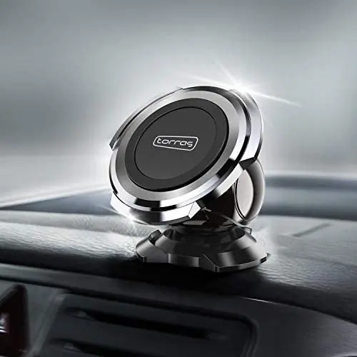Magnetic Phone Holder for Car, TORRAS Brave Series All Metal Cell Phone Mount for Dashboard, Compatible with iPhone SE 2020/11 Pro Max/Xs/X/8/7 Plus/SE,Samsung Galaxy S20+/S10+/ S10/S9 / Note 10 etc