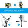 Snik-S 5 in 1 Selfie Stick Suitable for GoPro and Various Motion Cameras, 360° Long Shot Gimbal Stabilize Selfie Stick Extendable Anti-Shake with LED and Tripod for Light with Wireless Remote Shutter