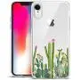 Unov Case Clear with Design Slim Protective Soft TPU Bumper Embossed Pattern [Support Wireless Charging] Cover for iPhone XR 6.1 Inch(Cactus Succulents)