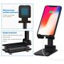 Cell Phone Stand,Solid Smartphone Holder Adjustable Dock Multi Purpose Cradle Compatible for iPhone 6 7 8 11 Pro Xs Max ipad Android Device Switch Tablet (Black)