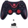 Mobile Gaming Controller T3 Wireless Game Controller Gamepad Bluetooth 3.0 Joystick Joystick for Mobile Phone Tablet TV Box Holder-Black with Stand-,