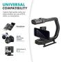 Movo MicRig-W2 Wireless Microphone + LED Light Filmmaker Bundle - Video Handle Camera Stabilizer with Dual Wireless Lavalier Microphone Compatible with DSLR Cameras, iPhone, Android Smartphones