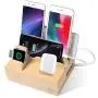 Bamboo Charging Station for Multiple Devices, USB Charging Station Dock, Fast Desk Wood Charging Docking Station for Universal Cell Phone, Tablet, Apple Watch, Airpods(5 Pack Cables Included) Bamboo Charging Station for Multiple Devices, USB Charging Station Dock, Fast Desk Wood Charging Docking Station for Universal Cell Phone, Tablet, Apple Watch, Airpods(5 Pack Cables Included)